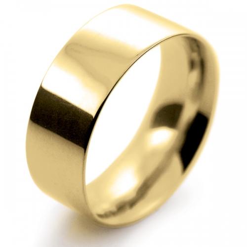 Flat Court Medium - 8mm (FCSM8-Y) Yellow Gold Wedding Ring